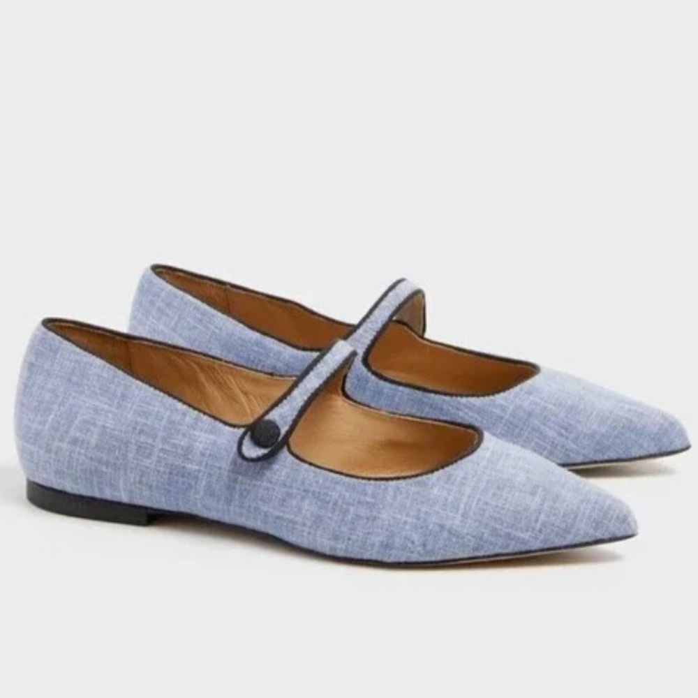 Chambray Jane Flats